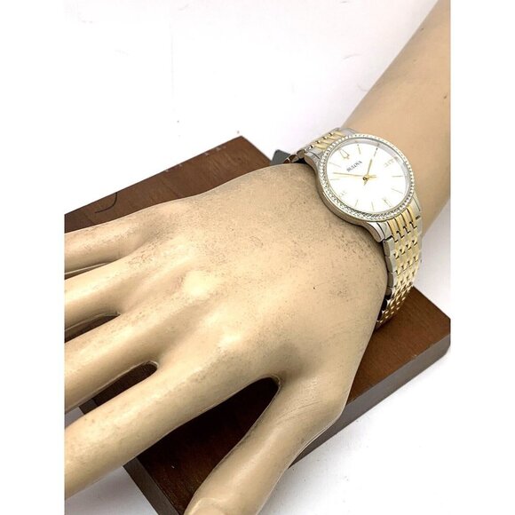 Bulova Women's Watch 98X118 Quartz Mother of Pearl Dial Two Tone Steel 3… - Picture 4 of 13